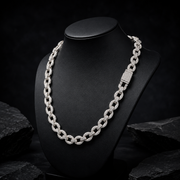 925 Sterling Silver Moissanite Infinity Link Chain Side Angle View