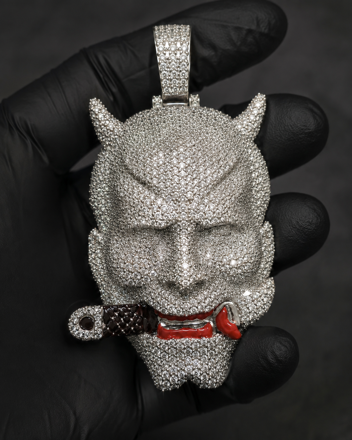 VVS1 Moissanite Iced Out Monster Pendant – 925 Sterling Silver