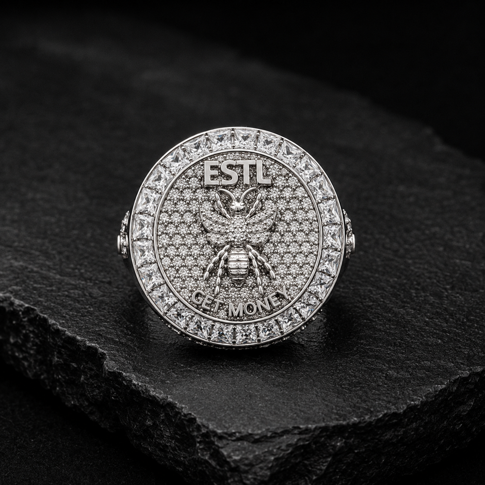 Iced Out Round VVS Moissanite Diamond Luxury Hip Hop Ring – 925 Sterling Silver