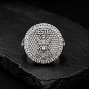 Iced Out Round VVS Moissanite Diamond Luxury Hip Hop Ring – 925 Sterling Silver