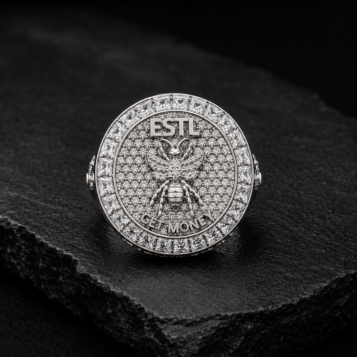 Iced Out Round VVS Moissanite Diamond Luxury Hip Hop Ring – 925 Sterling Silver