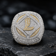 Custom Initial Iced Out Championship VVS Moissanite Ring – 925 Sterling Silver
