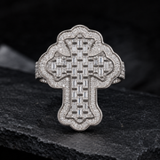 Iced Out Cross VVS Moissanite Diamond Hip Hop Statement Ring – 925 Sterling Silver