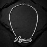 Custom Iced Out Moissanite Name Necklace in 925 Sterling Silver