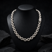 Iced Out VVS Moissanite Infinity Link Chain in 925 Sterling Silver