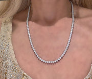 Moissanite Tennis Necklace D VVS, 14KT White Gold