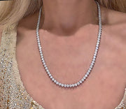 Moissanite Tennis Necklace D VVS, 14KT White Gold