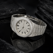 VVS Moissanite Full Iced Out Stainless Steel Watch Side Angle