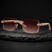 VVS Moissanite Rimless Gradient Sunglasses Side Angle View