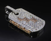 Iced Out Moissanite Dog Tag Pendant | ONYX RATAN