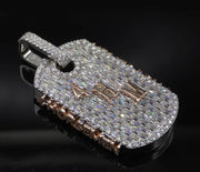 Iced Out Moissanite Dog Tag Pendant | ONYX RATAN