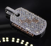 Iced Out Moissanite Dog Tag Pendant | ONYX RATAN
