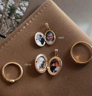 14K Solid Gold Engraved Photo Locket | ONYX RATAN