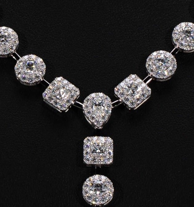 Mix Shape Lab-Grown Diamond Choker Necklace | Eco-Friendly Bridal Wedding Jewelry | 925 Silver & Solid Gold | ONYX RATAN