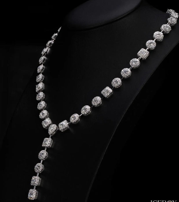 Mix Shape Lab-Grown Diamond Choker Necklace | Eco-Friendly Bridal Wedding Jewelry | 925 Silver & Solid Gold | ONYX RATAN