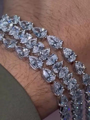 VVS1 Pear Cut Moissanite Fancy Bracelet – 925 Silver | ONYX RATAN