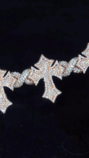 Iced Out Cross Link Bracelet – VVS1 Moissanite 925 Silver | ONYX RATAN