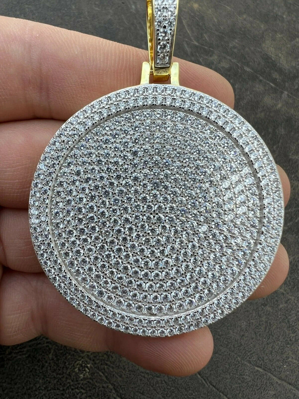 Large Iced Out Moissanite Medallion Pendant – 925 Silver | ONYX RATAN