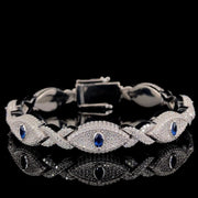 Iced Out Evil Eye Bracelet – VVS1 Moissanite 925 Silver | ONYX RATAN