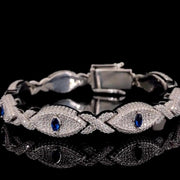 Iced Out Evil Eye Bracelet – VVS1 Moissanite 925 Silver | ONYX RATAN