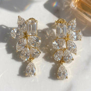 Moissanite Cluster Drop Earrings  | ONYX RATAN