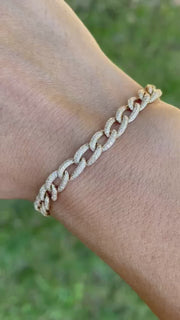 Onyx Ratan | 14K Gold Diamond Cuban Bracelet